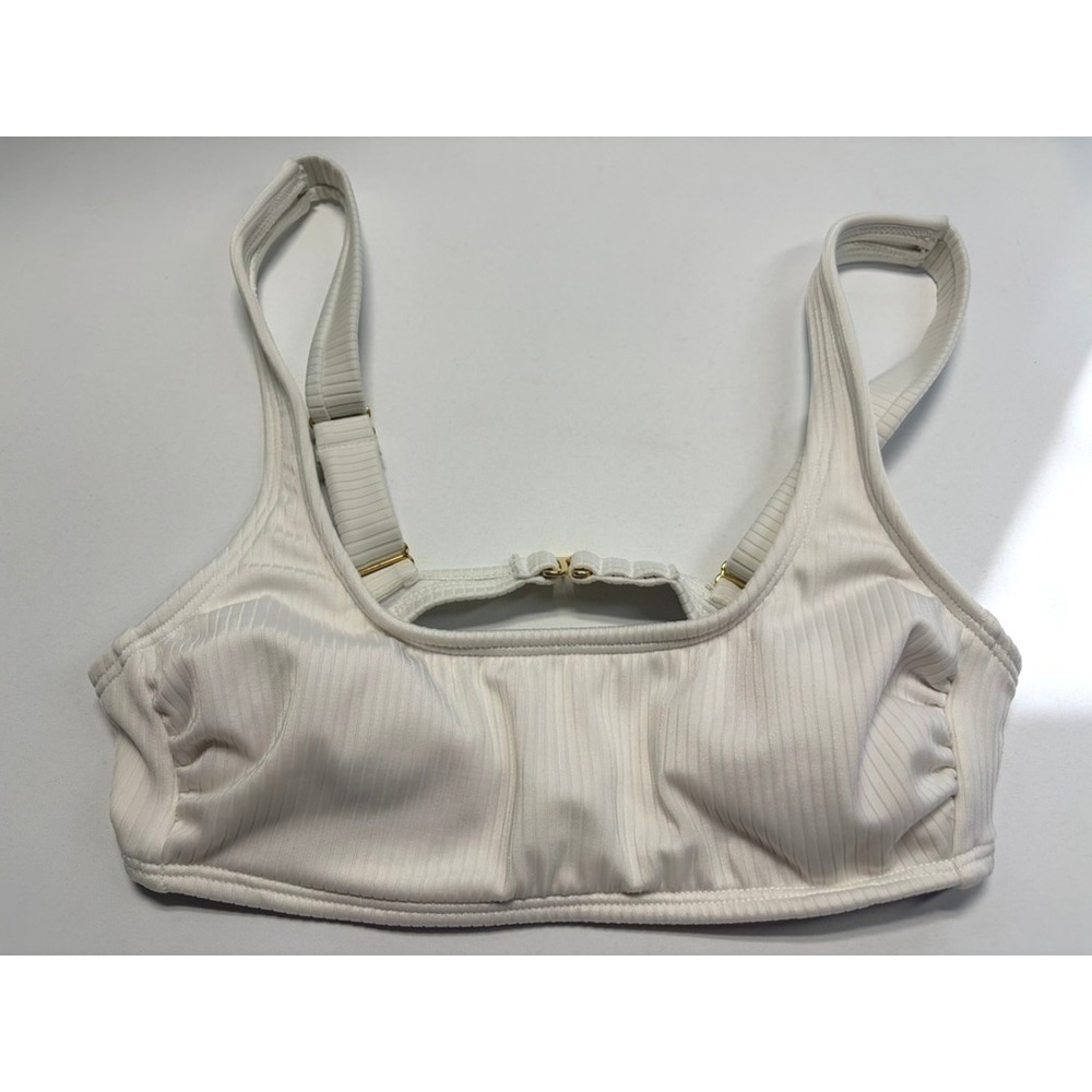 Wild Fable White Ribbed Bikini Top XS‎ Adjustable Strap Swim Top